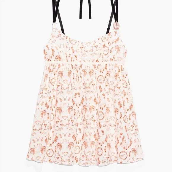 Savage X Fenty Roasted Red Fresh Ink Underpinnings Babydoll Slip - Picture 7 of 15